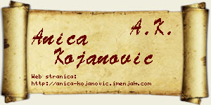Anica Kojanović vizit kartica